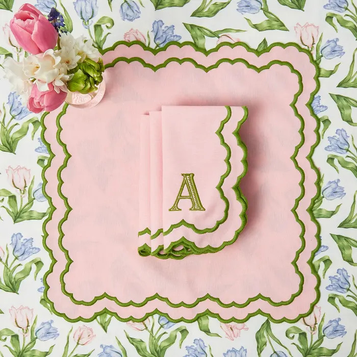 Pink & Green Lily Napkins | Nordstrom