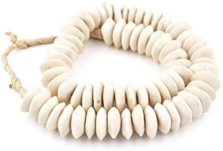 Amazon.com: TheBeadChest White Bone Beads Saucer 21mm Kenya African Large Hole 24 Inch Strand Han... | Amazon (US)