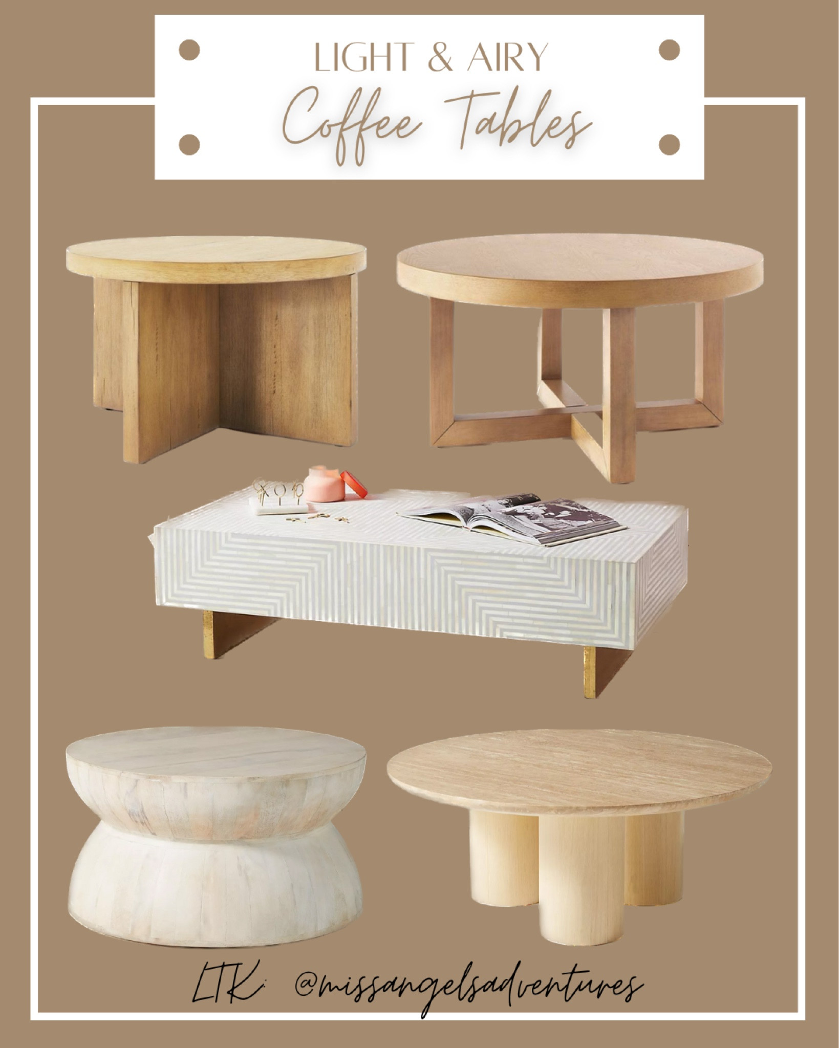 Light wood, light coffee tables. #coffetable #woodcoffeetable #moderncoffeetable #whitecoffeetable
#coffeetable #targetcoffeetable #anthropologiehome #cozyhome #coffeetabledecor 

#LTKhome #LTKFind #LTKfamily