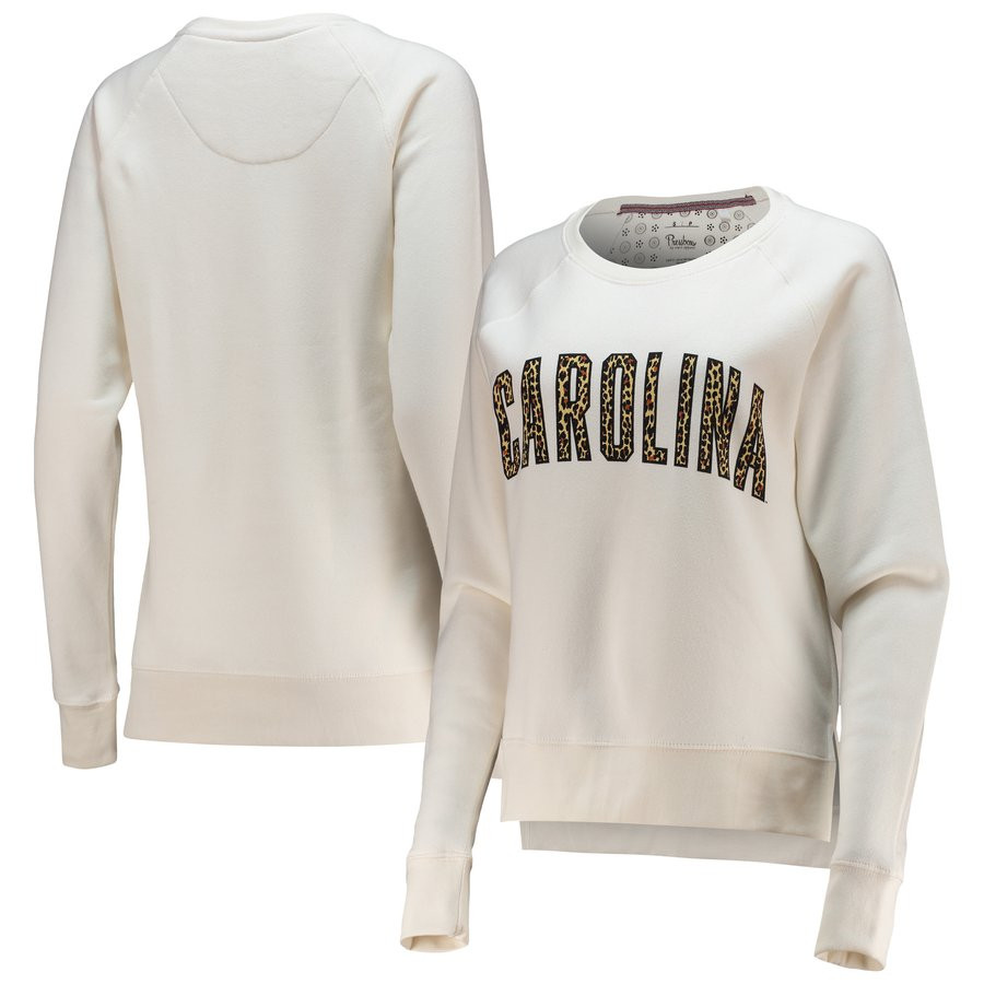 South Carolina Gamecocks Pressbox Women's Animal Print Classic Arch Raglan Pullover Sweatshirt - ... | Fanatics