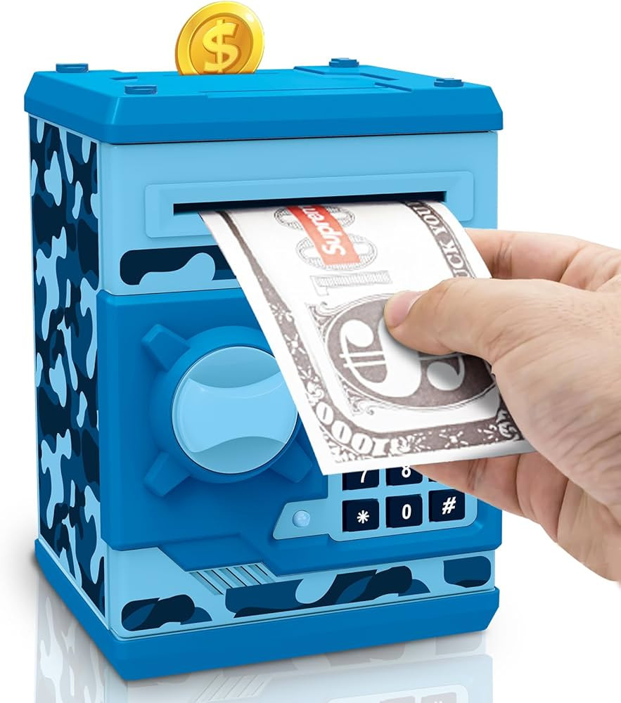 Piecis Piggy Bank for Kids,Electronic Password Code Money Safe, ATM Automatic Paper Money Scroll ... | Amazon (CA)