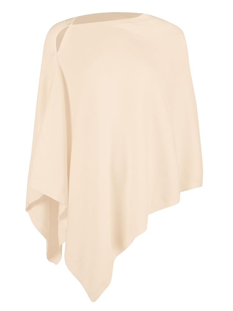 Women'S Shawl Wraps Poncho Sweater Lightweight Knit Scarf With Buttons Versatile Cape Cardigan Sp... | Amazon (US)