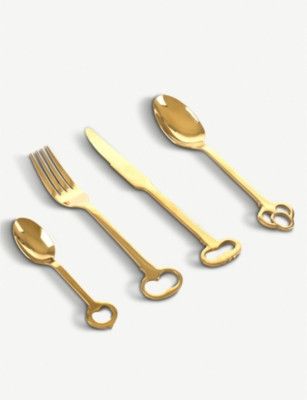 Keytlery gold-toned stainless steel cutlery 24-piece set | Selfridges