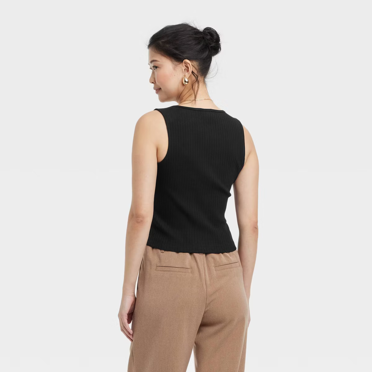 Women's Ribbed Button-Down Vest - A New Day™ | Target