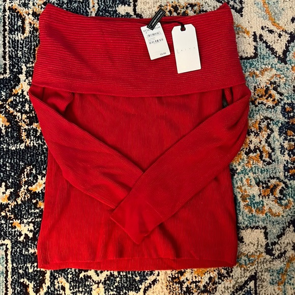 Red Off Shoulder Sweater. Leith (Nordstrom Made) Red Chili | Poshmark