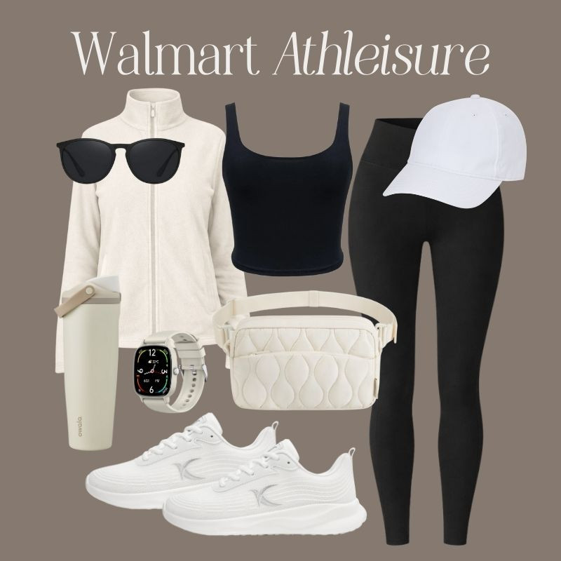Walmart athleisure but make it cute 🤍 This black and white workout look is perfect for errands, walks, or casual days. Comfy and budget-friendly workout outfits you’ll actually wear on repeat.


// Walmart, Walmart Finds, Walmart Fashion, Walmart Outfits, Walmart Athleisure, Athleisure Outfits, Walmart Fitness, Walmart Workout, Sweatshirt, Fleece Jacket, Tank Top, High Waist Leggings, Womens Sunglasses, Crossbody Belt Bag, Fitness Watch, Smart Watch, Tumbler, Womens Sneakers, Baseball Hat, Water Bottle, Quilted Vest, Crew Socks 

 #LTKootd #LTKfitnessgoals #LTKActive