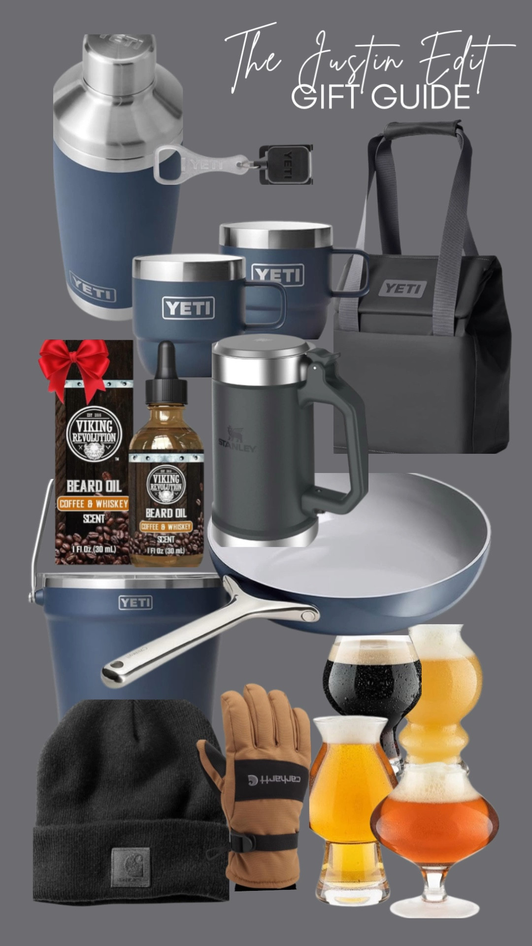 Need gift ideas for the ultimate man’s man? My son-in-law, Justin, is obsessed with quality gear, and these are his absolute favorites!

From keeping his coffee piping hot to upgrading his grooming routine and enjoying his favorite brews, this list has you covered.

Featured Brands Justin Loves:

• YETI: You can't go wrong with anything from YETI! Featured here are the Navy Shaker, Mugs, the essential Roadie Cooler Bag, and the Loadout Bucket. Perfect for the garage, camping, or his commute.
• Carhartt: The classic Beanie is a staple, and these rugged Work Gloves are essential for any project. Durable, warm, and built to last.
• Viking Revolution: Elevate his beard game with this top-rated Beard Oil for a sharp, clean look.
• Caraway: Upgrade his kitchen! This non-stick Frying Pan (or Skillet) is perfect for whipping up his favorite meals, whether at home or on a camping trip.
• Drinkware: Don't forget the perfect Craft Beer Glasses to enjoy his favorite brews!

Tap the links to shop every single item and treat your favorite guy to the best gear this season!

#YETI #Carhartt #Caraway #VikingRevolution 

#LTKMens #LTKGiftGuide #LTKHoliday