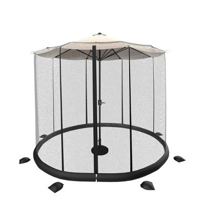 Nature Spring Patio Umbrella Mesh Bug Net Enclosure with Zippered Entrance - 9' x 9' x 7.2', Black | Target