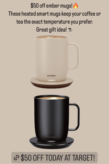 Ember mugs are $50 off today at target! These smart mugs keep your coffee or tea the exact temperature you prefer. Great gift idea for bosses, friends, husbands, or teachers!
..............
Heated coffee mug ember mug gift under $100 gifts for him gifts for guys gifts for husband favorite things party gifts gifts for teachers gifts for friends target finds coffee mug gifts for foodies gifts for bosses gifts for boss client gifts target deal

#LTKGiftGuide #LTKhome #LTKfindsunder100