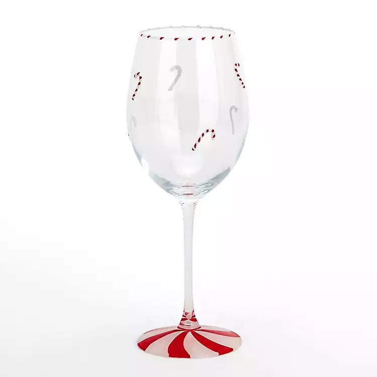 Christmas Peppermint Wine Glass | Kirklands