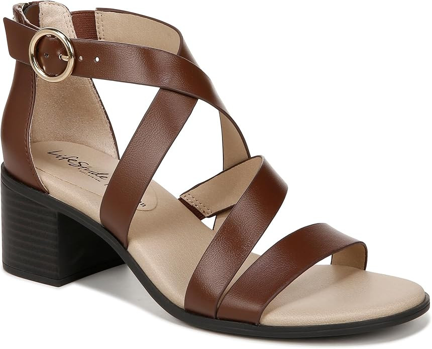 LifeStride Women's Heritage Strappy Block Heel Dress Sandals | Amazon (US)