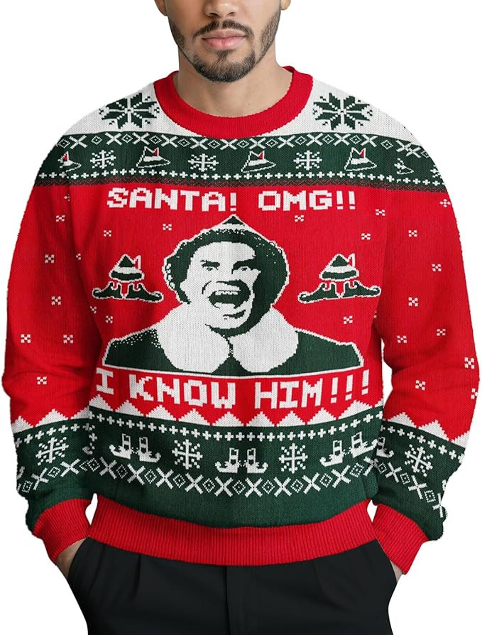 34HD Ugly Xmas Sweater–Funny Knit Christmas Sweater for Women & Men 2025, Long Sleeve Crewneck ... | Amazon (US)