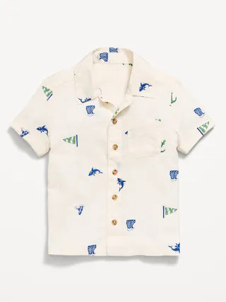 Printed Crinkle Pocket Shirt for Toddler Boys | Old Navy (US)