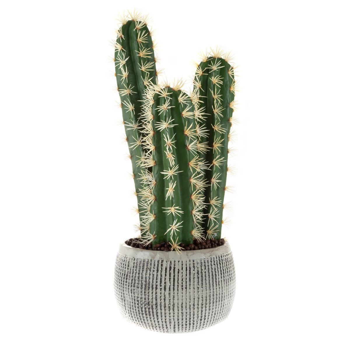 Potted Cactus Fake Plant - 22-inch Artificial Hedge Cactus Succulent in Clay Fiber Pot with Reali... | Target