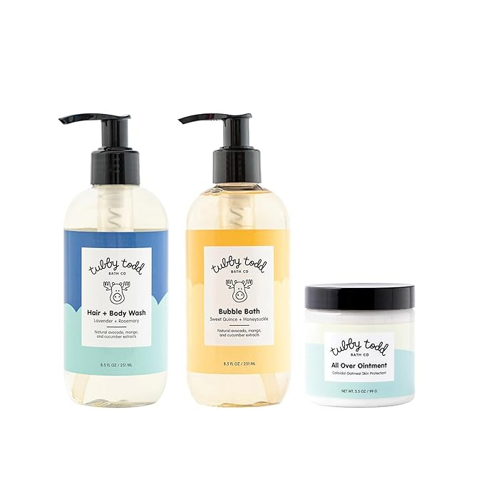 TUBBY TODD Essentials Baby Bath Gift Set – 8.5oz Hair+Body Wash, 8.5oz Bubble Bath & 3.5oz All ... | Amazon (US)