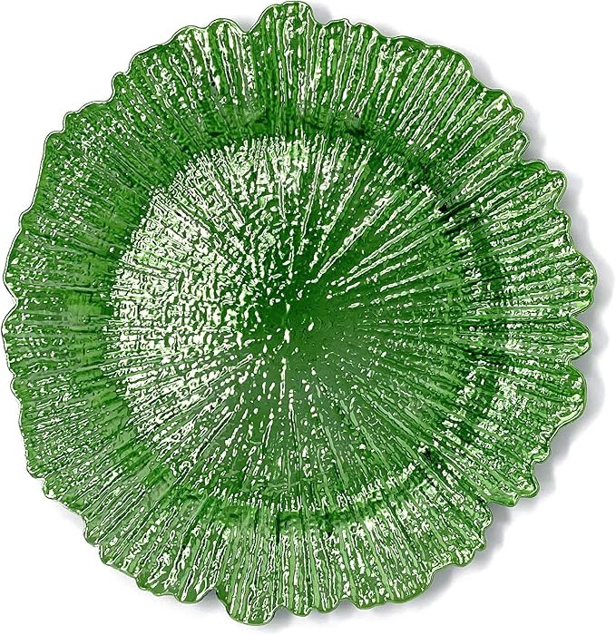 allgala 13-Inch 6-Pack Heavy Quality Plastic Round Charger Plates-Reef Green-HD80335 | Amazon (US)