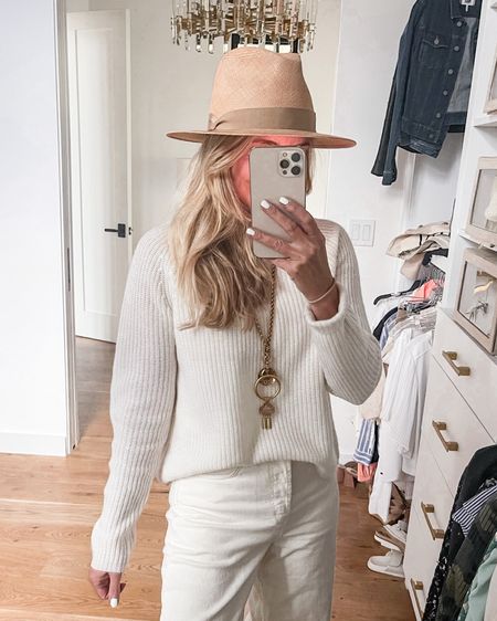 No white after Labor Day isn’t just an outdated “rule,” it’s a missed opportunity! This white Jenni Kayne fisherman sweater and these wide leg white jeans are super chic year-round wardrobe staples. Fit is true to size for all. 

~Erin xo 

#LTKSeasonal #LTKstyletip