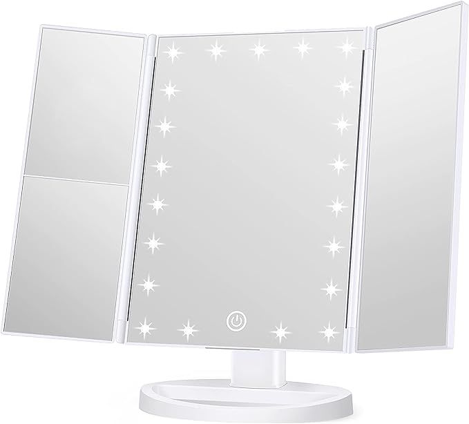 Wondruz Makeup Mirror Vanity Mirror with Lights, 1x 2X 3X Magnification, Lighted Makeup Mirror, T... | Amazon (US)