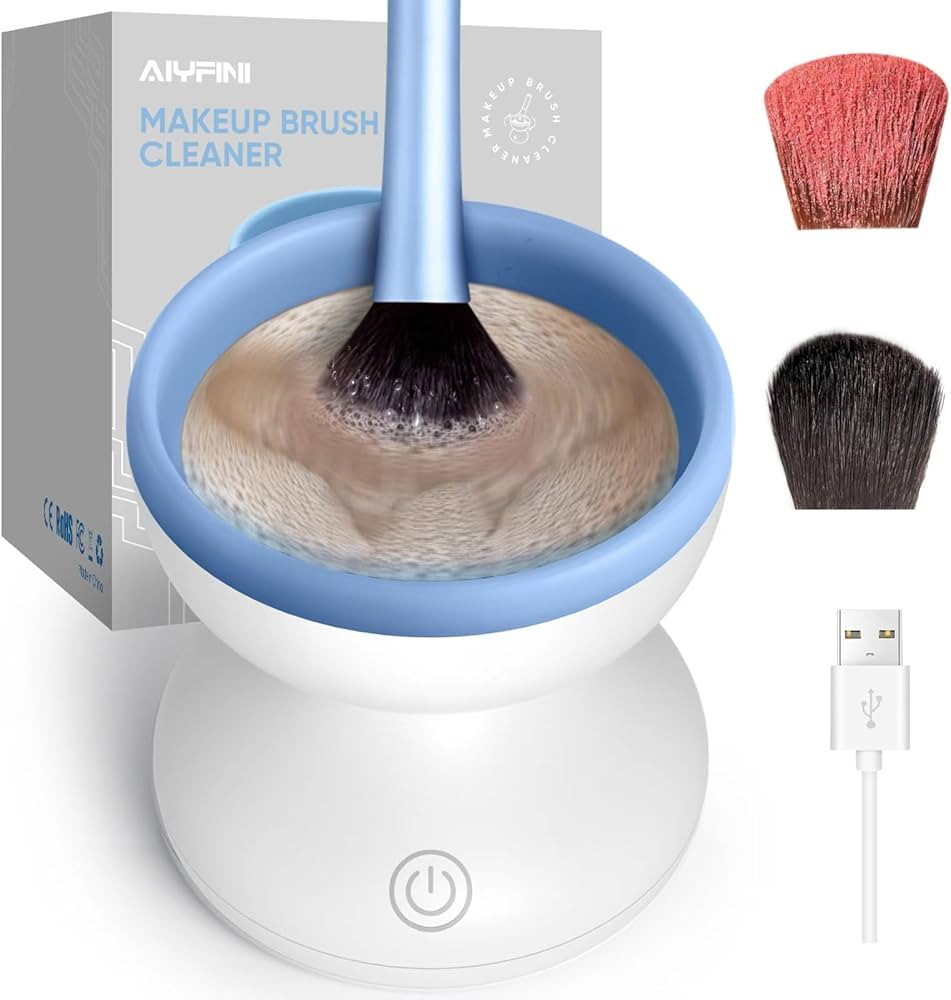 Electric Makeup Brush Cleaner Machine - Alyfini Portable Automatic USB Cosmetic Brushes Cleaner f... | Amazon (US)