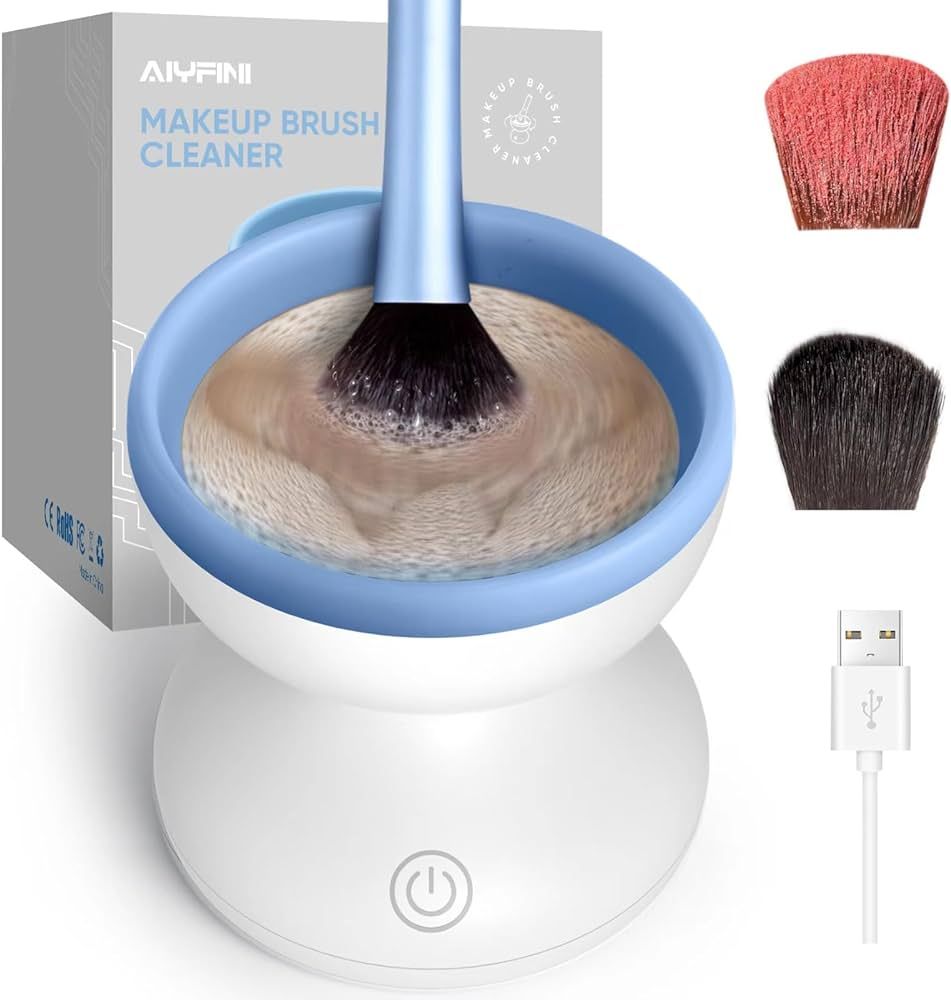 Electric Makeup Brush Cleaner Machine - Alyfini Portable Automatic USB Cosmetic Brushes Cleaner f... | Amazon (US)