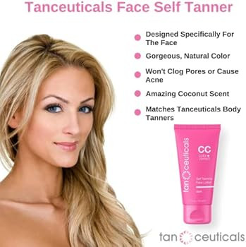 Tanceuticals Facial Self Tanner - CC Self Tanning Lotion for Face Gives Natural, Long Lasting Sun... | Amazon (US)