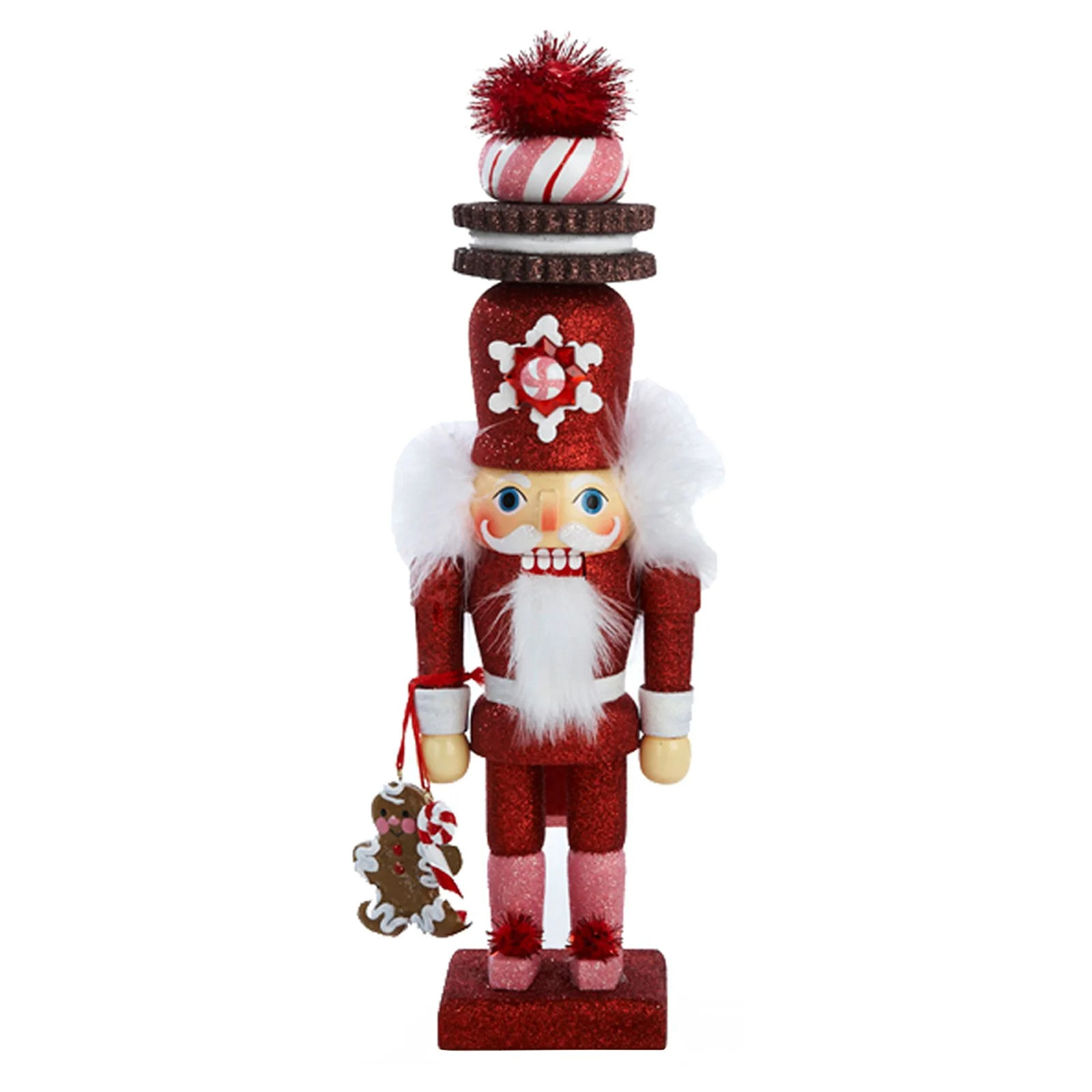 Kurt Adler Hollywood Red Gingerbread Nutcracker with Cookie Hat, 12" - Walmart.com | Walmart (US)