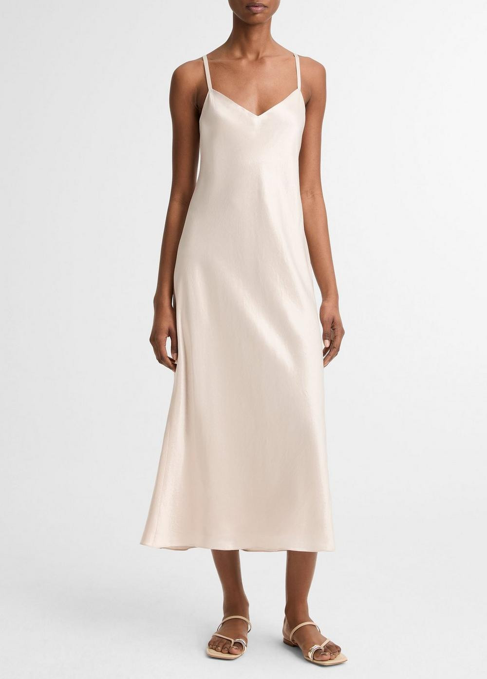 Women's Satin V-Neck Slip Dress, Champagne, Size XXS Vince | Vince LLC
