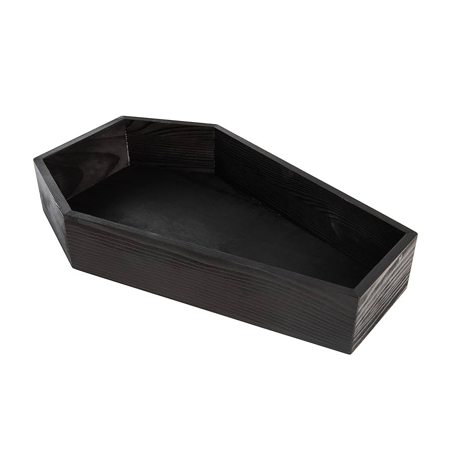 Creative Hobbies Black Painted Wood Coffin Tray - 13.5 Inch Coffin Shaped Serving Tray Box, Great... | Amazon (US)