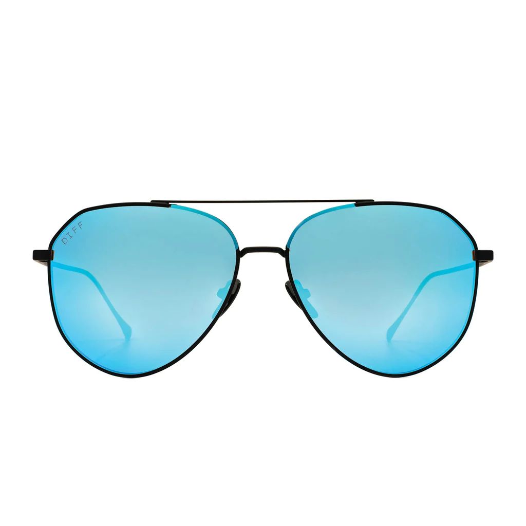 DASH - MATTE BLACK + BLUE MIRROR + POLARIZED | DIFF Eyewear