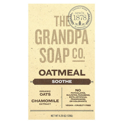 The Grandpa Soap Co., Face & Body Bar Soap, Oatmeal, 4.25 oz (120 g) | iHerb