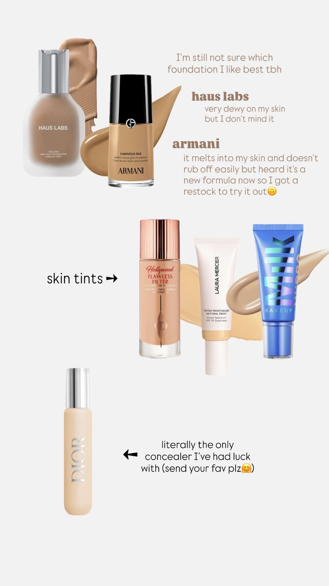 Foundation, skin tint, concealer. All the goodies🤗🤗🤗 #sephora #sale #makeup 