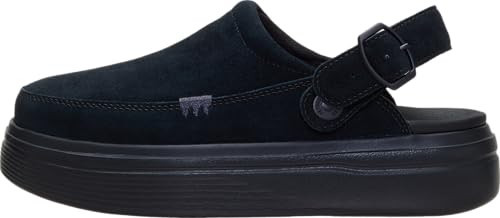 HEYDUDE Women's Austin Lift Clog Slip On Shoe, Black/Black Size 9 | Suede Platform Clogs | Casual Elevated Everyday Wear | Amazon (US)