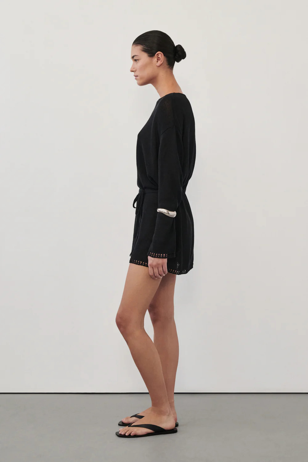 TARI BLACK KNIT LS MINI DRESS | DISSH