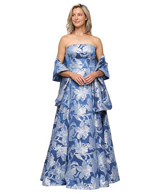 Women's Cold-Shoulder Strapless Ball Gown | Macy's