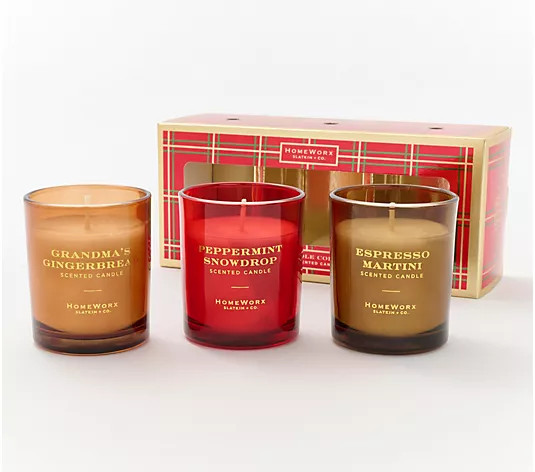 HomeWorx by Slatkin & Co. S/3 Classic Holiday Candle Discovery Set - QVC.com | QVC