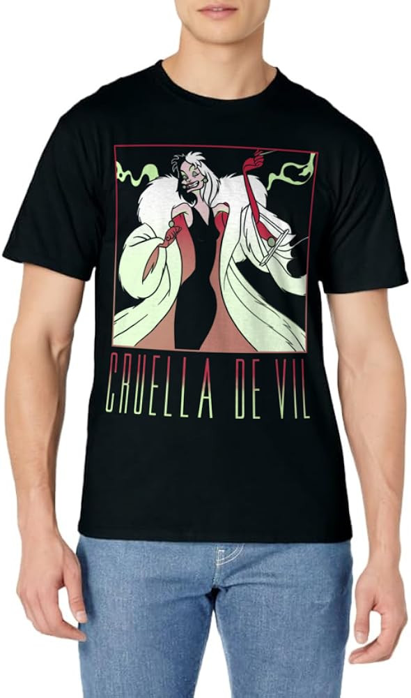 Disney 101 Dalmatians Cruella De Vil Portrait Box Up T-Shirt | Amazon (US)