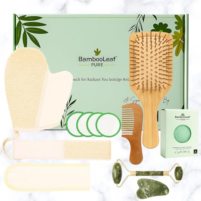 Self Care Natural Unique Organic Spa Set for Women – Eco Friendly Gift Box with Bamboo Comb, Ja... | Amazon (US)