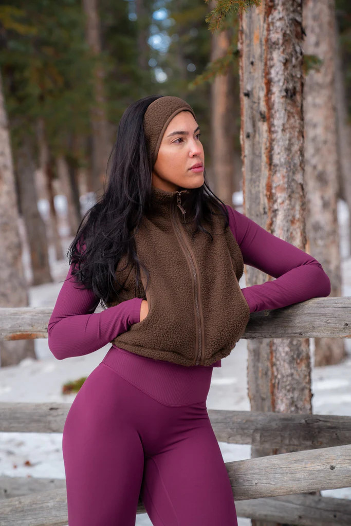 Vitality Polar Fleece Cropped Vest - Toasted Walnut | Vitality