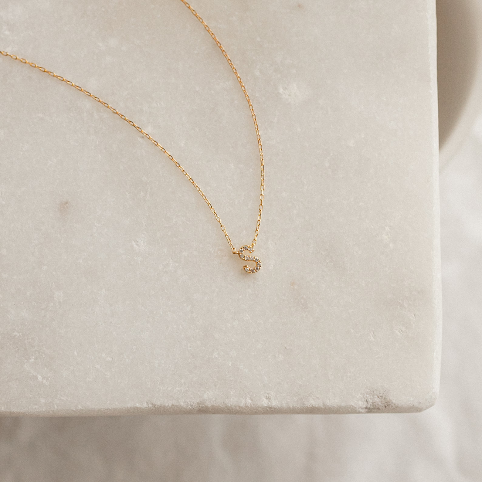 Pave Letter Necklace Initial Diamond Necklace Perfect Dainty Necklace for Her Bridesmaid Gifts Pe... | Etsy (US)