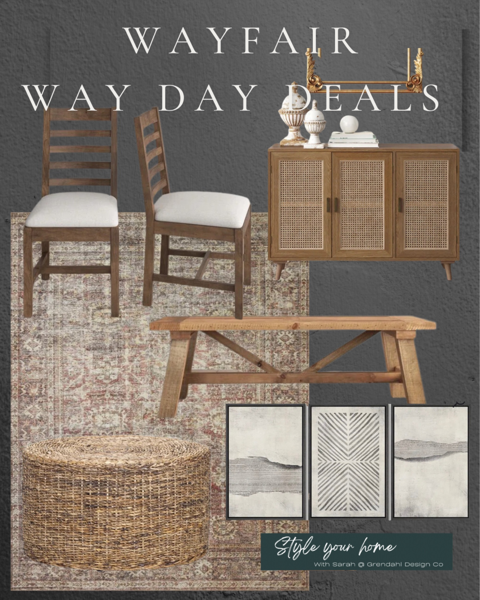 Way day deals for your home!! Dining room decor. Area rug. Wall decor. Table. Chairs  

#LTKsalealert #LTKhome