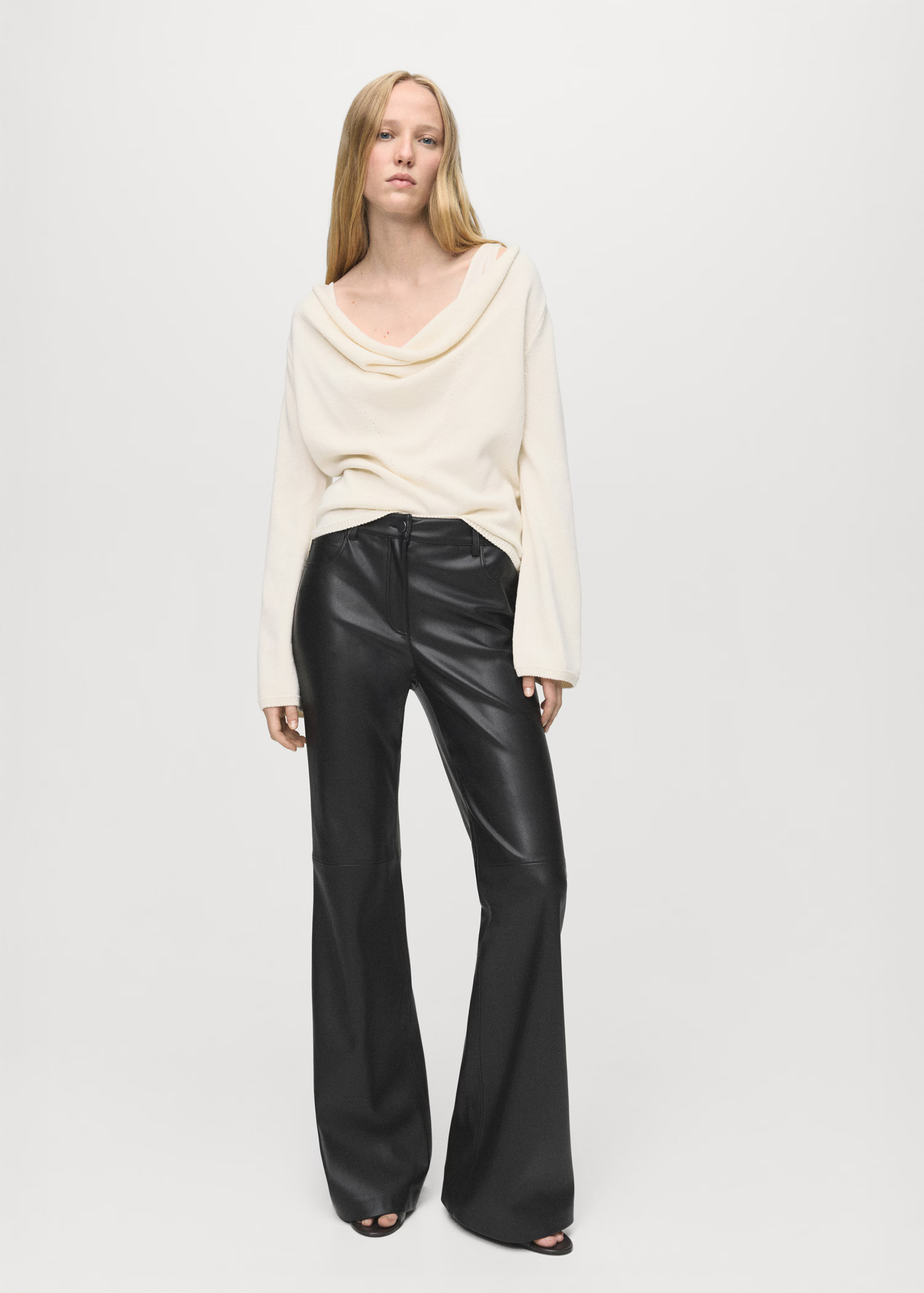 Leather-effect skinny trousers - Women | MANGO United Kingdom | MANGO (UK)
