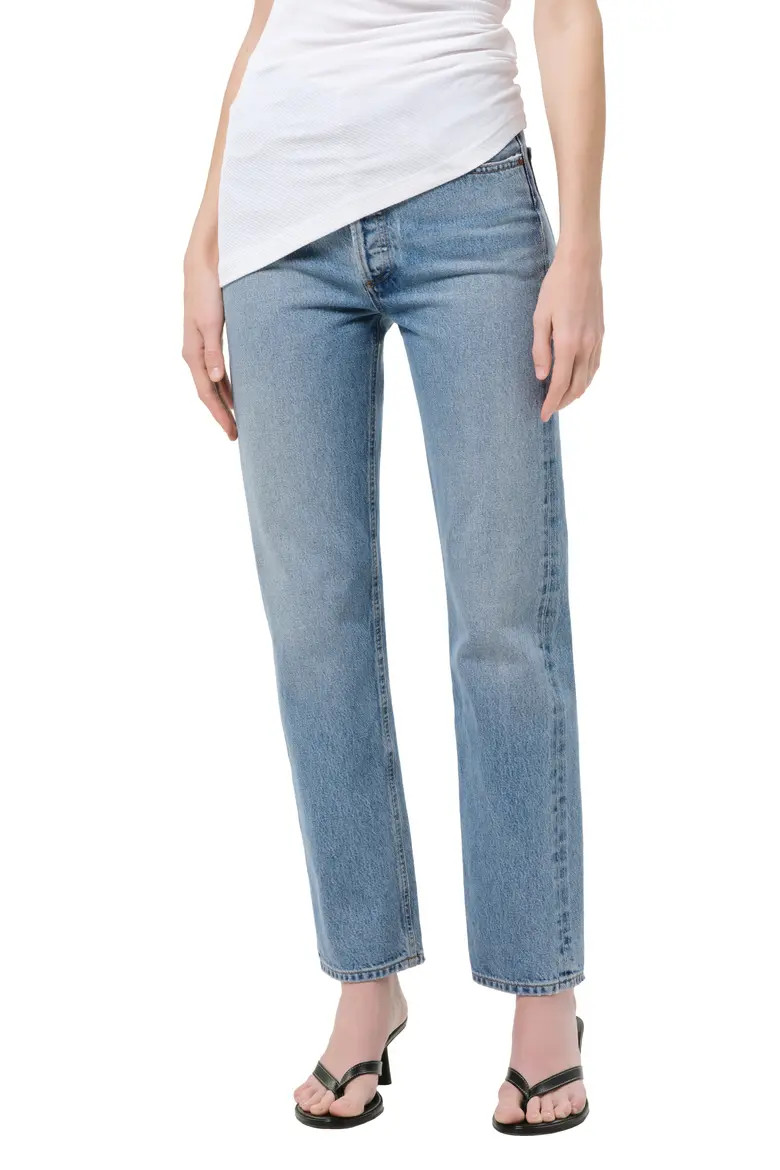 '90s Pinch Waist High Waist Straight Leg Jeans (Women) | Nordstrom | Nordstrom