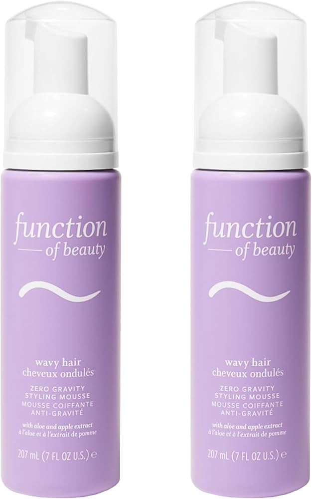 FUNCTION OF BEAUTY Wavy Hair Zero Gravity Styling Mousse, 7 oz Each (2-Pack) - Adds Volume, Defin... | Amazon (US)
