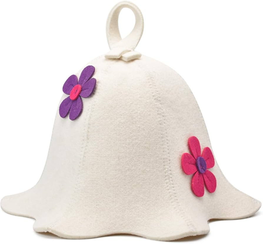 Halsa Sauna Hat, Natural Wool Sauna Cap for Men and Women | Flowers | Eco-Friendly Insulating Hea... | Amazon (US)