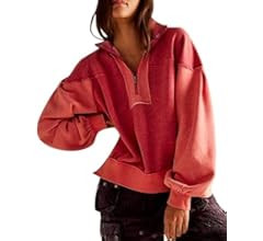 NUTAANT Free People Dupes Women's Oversized Half Zip Pullover Long Sleeve Sweatshirts Fall Fashio... | Amazon (US)