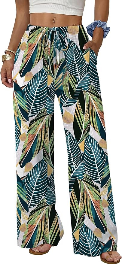 Sampeel Womens Clothes Plus Size Pants for Women Dressy Casual Tropical Vacation Beach Outfits Co... | Amazon (US)