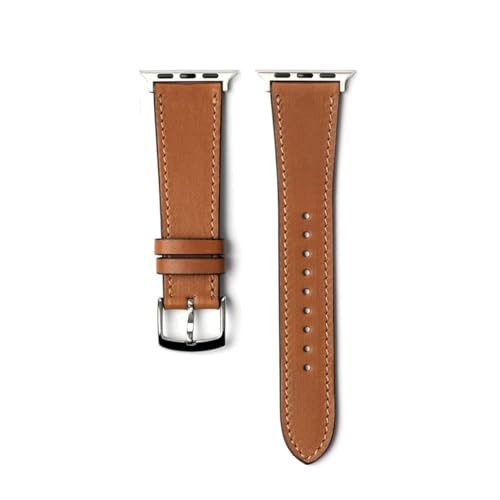 SONAMU New York Barenia Leather Band Compatible with Apple Watch 42mm-49mm Men & Women, Premium Leather Strap Replacement for iWatch Ultra SE Series 10-1 (Golden Brown, 44mm 42mm 45mm 46mm 49mm) | Amazon (US)