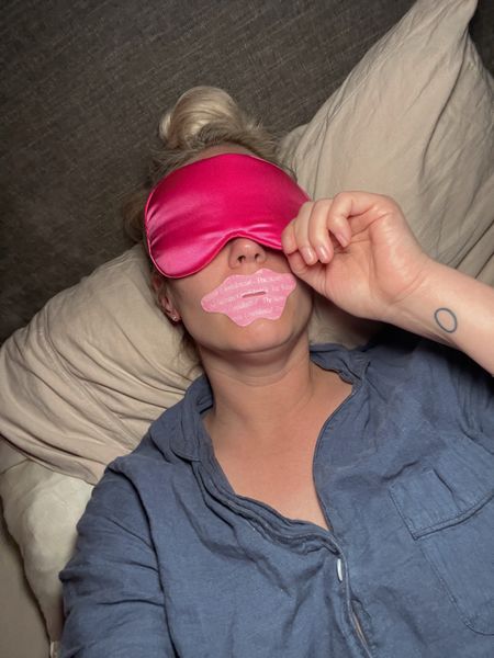 Cant sleep without mouth tape, silk sleep mask or my fave french girl linen pajamas 

#LTKtravel #LTKbeauty #LTKfindsunder100