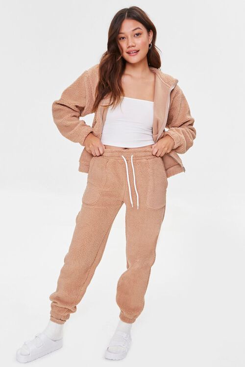 Faux Shearling Drawstring Joggers | Forever 21 (US)