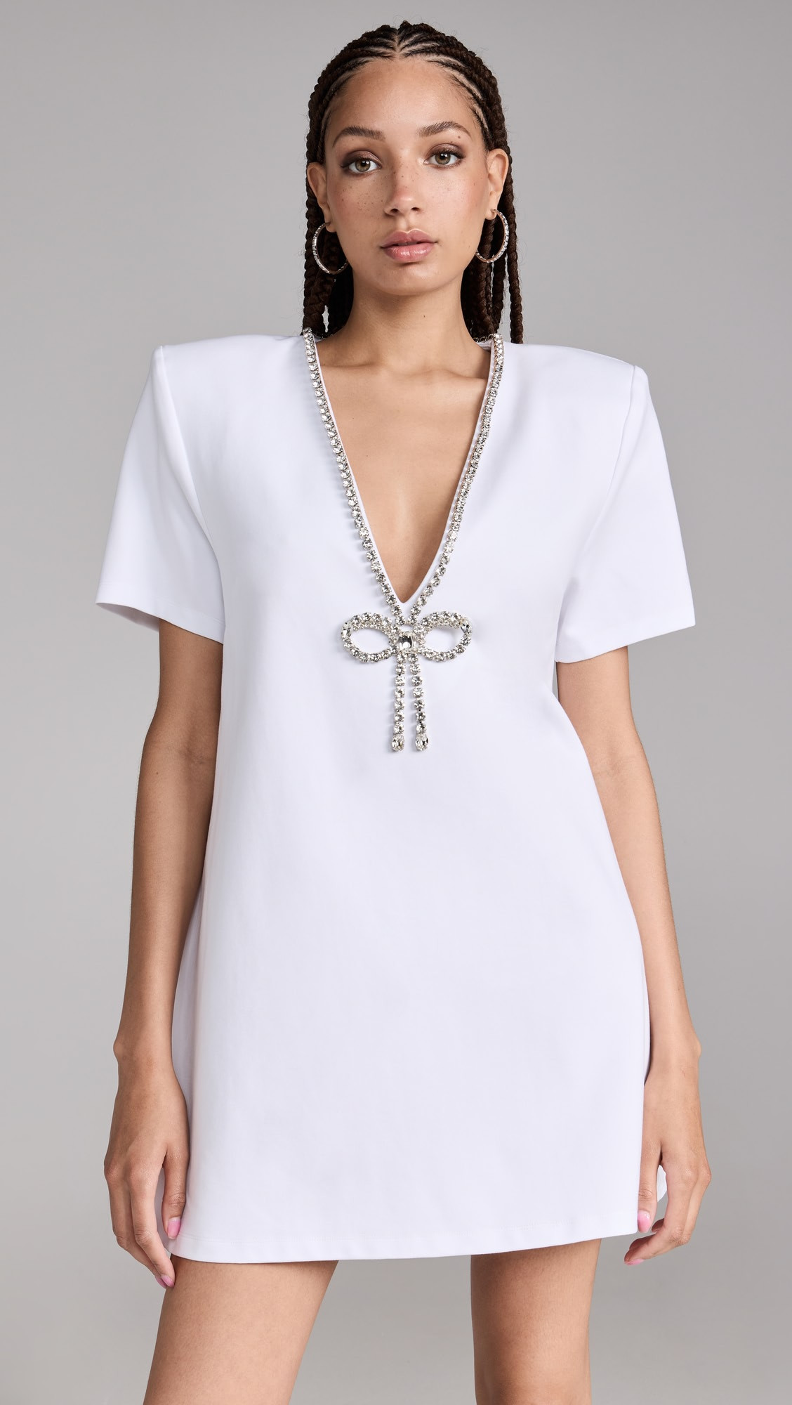 Crystal Bow V Neck T-Shirt Dress | Shopbop
